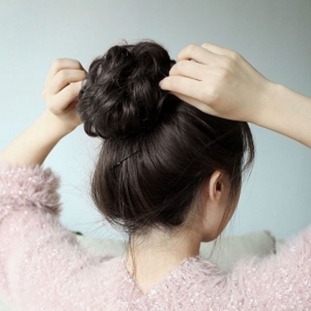 올림머리 부분가발 3p 초코브라운 올림머리 만두머리
