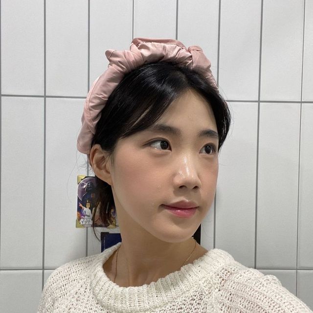 롤업 접는 머리띠 썬캡 모자 핑크
