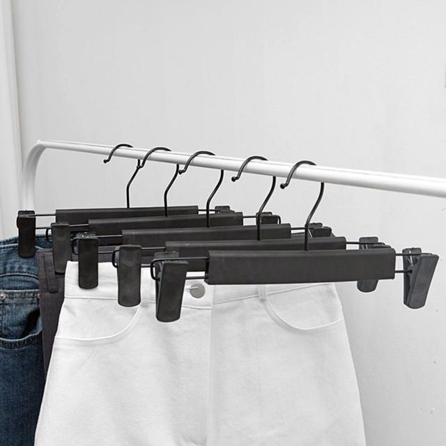 블랙 바지 옷걸이 5p 집게