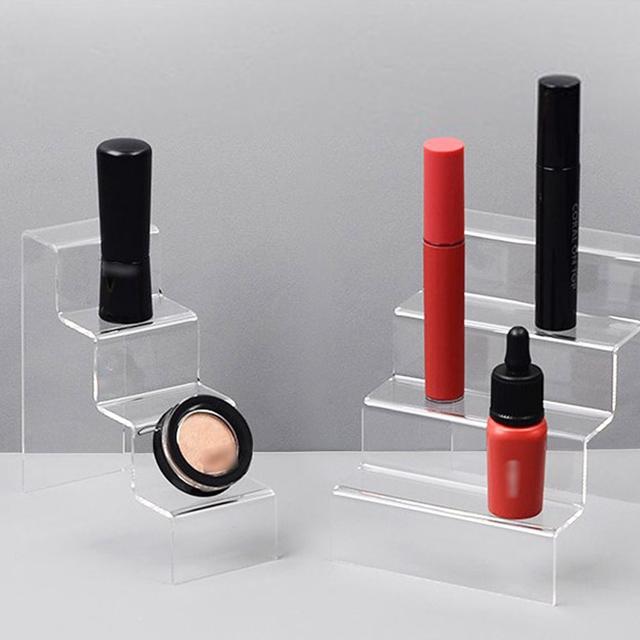 계단식 아크릴 4단 진열대 100mm 화장품/소품진열대