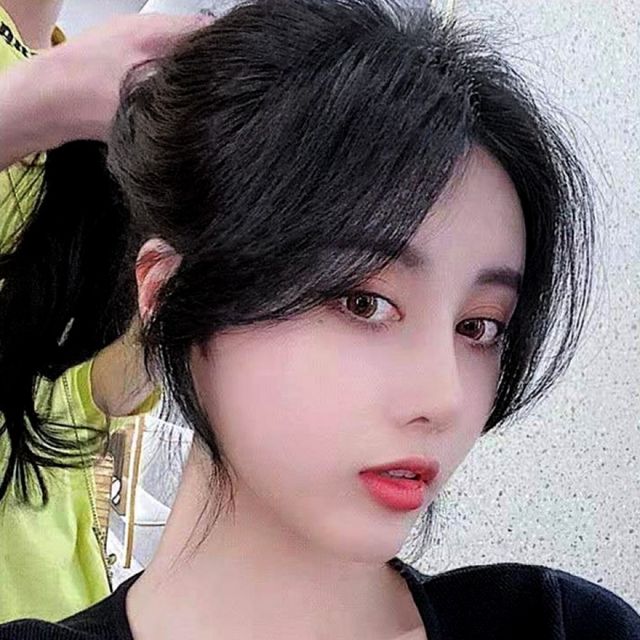 웨이브 인모 헤어피스 여성용 C컬 스타일링
