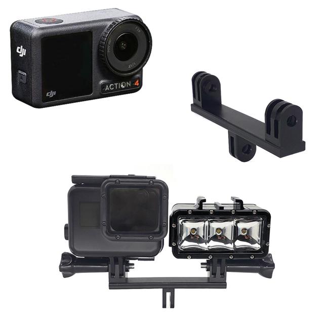 DJI 오즈모 액션 4 호환 액션캠 더블 홀더 거치대 마운트 마이크
