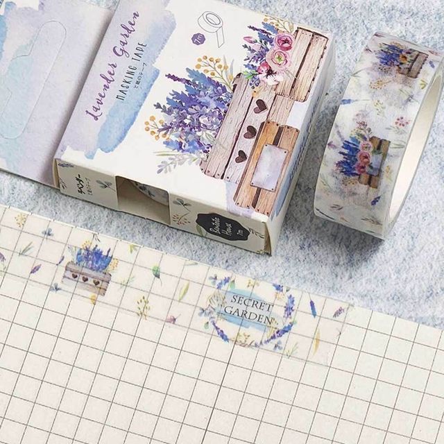 디자인 마스킹 종이 테이프 다꾸 스티커 라벤더