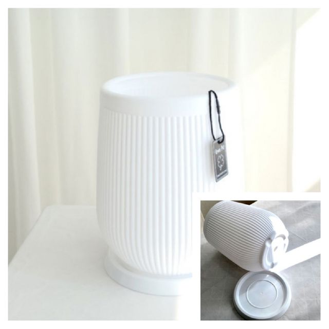 고강도 플라스틱 세로줄무늬 그린팟 19x27cm 가벼운화분 흰색화분 집화분 거실화분