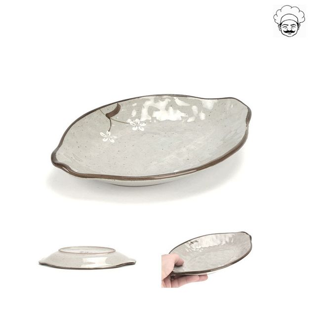 로코 설화 도자기 배타원구프 도자기접시 - 독특한 형태의 식탁 포인트