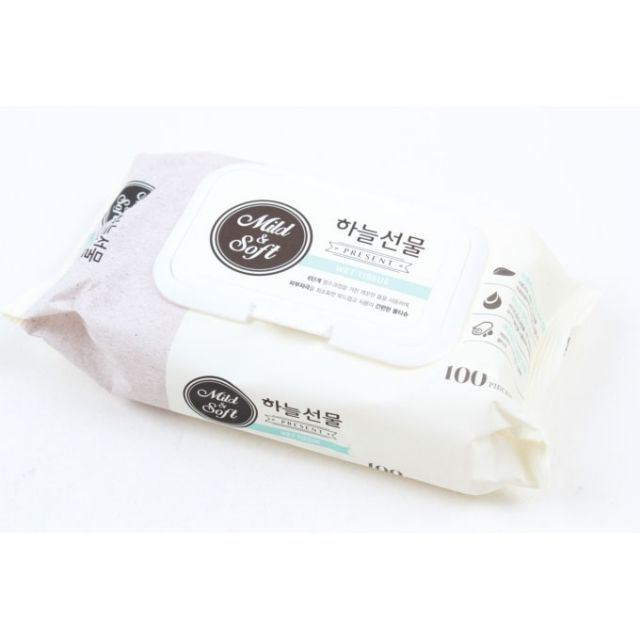 하늘선물 물티슈 100매 캡형 물티슈 아기물티슈