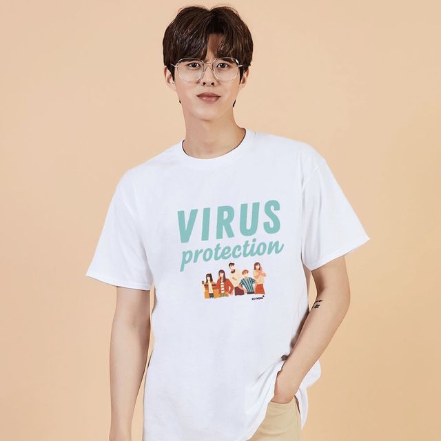 키밍 맨투맨 후드티 virus protection 여행코디 면티
