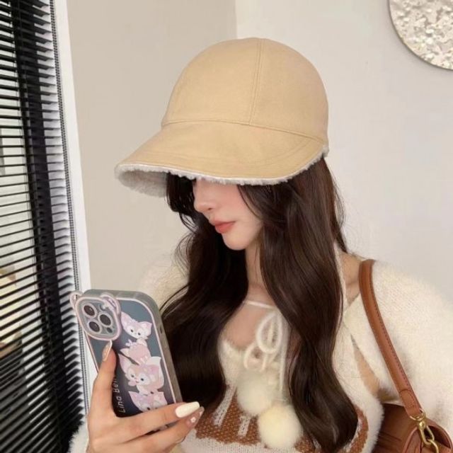 뽀글이 벙거지 모자 털 챙 휴양지