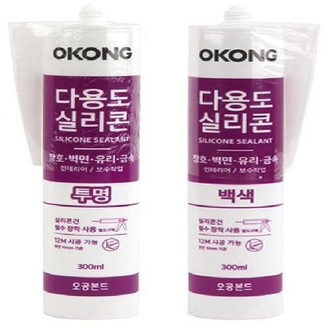 오공 다용도 실리콘 실란트 300ml 투명 백색 택1