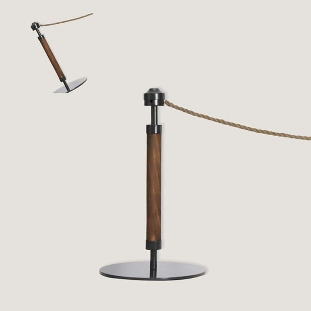 우드 차단봉 높이고정 450mm 밤색 다크그레이 가이드라인 차단줄 전시차단봉 미니차단봉