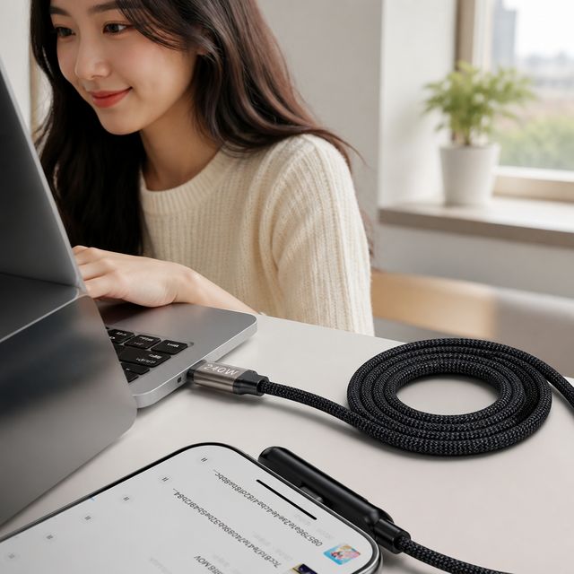 240W CtoC 충전케이블 1.5m 데이터 전송 C타입 단자 스탠드형 고속선