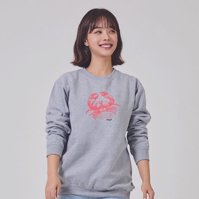 키밍 게 Crab 오버핏맨투맨 캐주얼 후드티 간절기룩