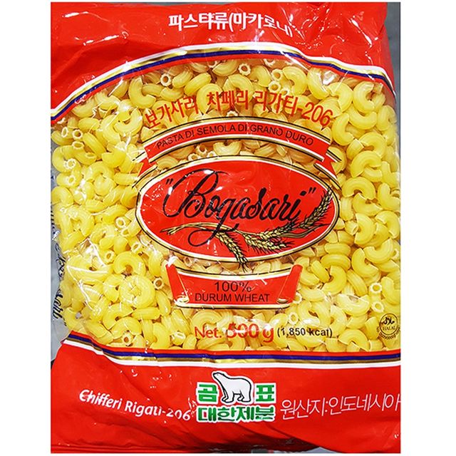 식재료 마카로니 보가사리 500g X4팩 - 대용량 간편 조리용 면