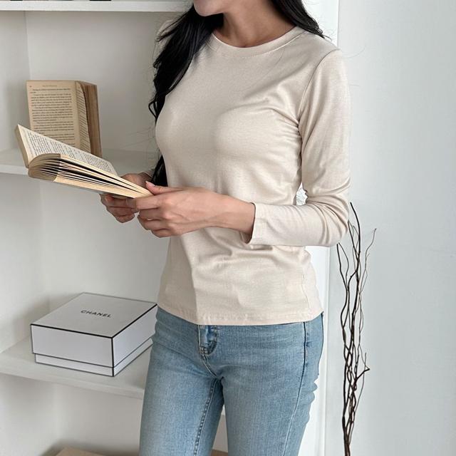 깔끔한 레이온 베이직 긴팔티 기본 여성 티셔츠