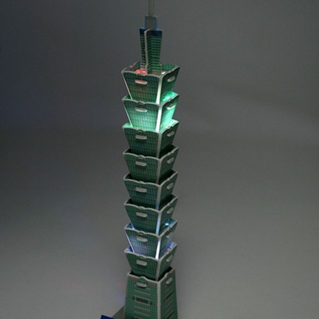 3D입체퍼즐 LED 타이페이 101 조립퍼즐 diy조립 종이입체퍼즐 역사만들기 종이모형만들기