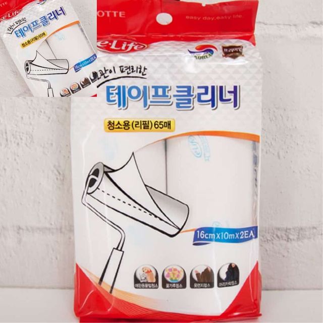 롯데 청소용테이프리필 16cmx10M 2P 테이프크리너리필 테이프크리너 돌돌이테이프 테이프클리너