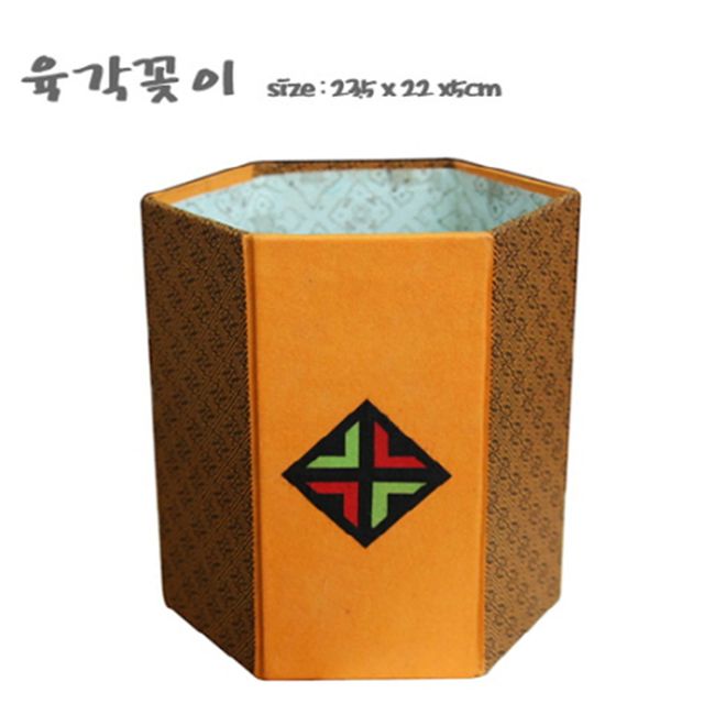 한지공예 육각꽂이 - 전통 한지로 만든 독특한 수납 공예품