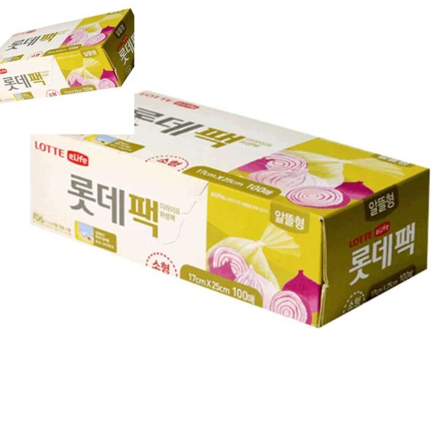 롯데 팩 알뜰형 17x25x100매 비닐봉투 비닐백 위생봉지 위생팩