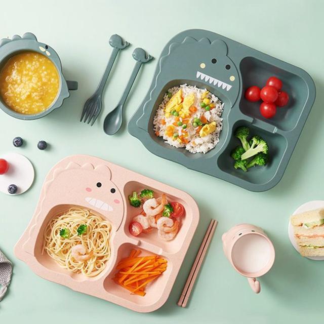잔솔 공룡 식판 어린이집 유치원용 곡물 소재 급식판