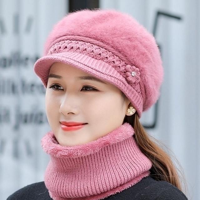 여성 방한 털모자 목토시 넥워머모자세트