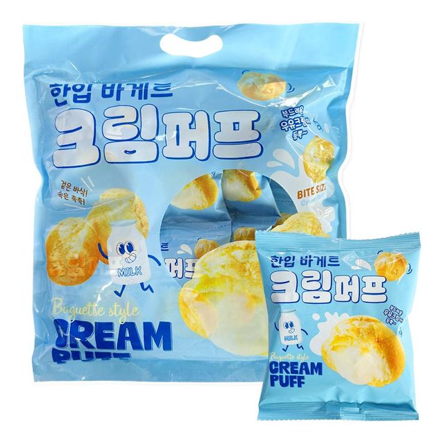 한입 바게트 우유 크림 퍼프 슈 비스킷 과자 216g