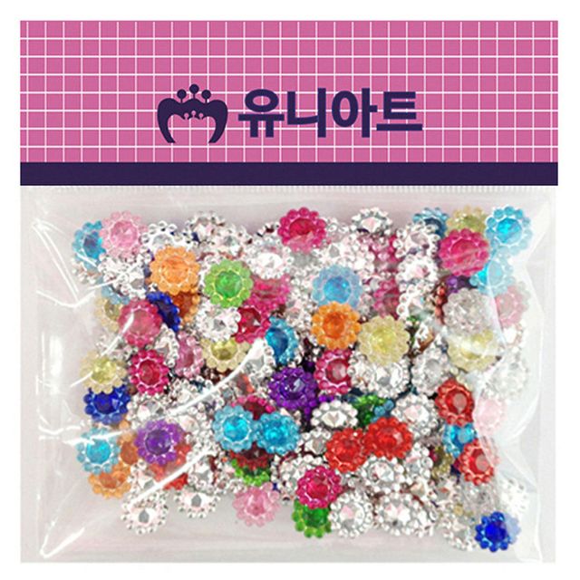 유니아트 큐빅 비즈 16번 12mm 약200개 공예 공작