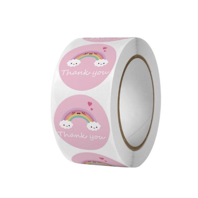 핑크 땡큐 S344 무지개 스티커 구디백 500pcs 다꾸