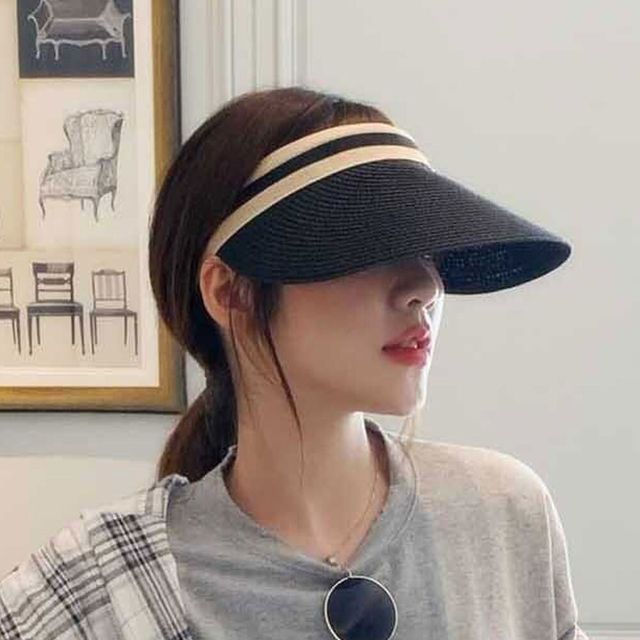 데일리 여성 여름 휴가 휴양지 라탄 헬레 선캡 모자