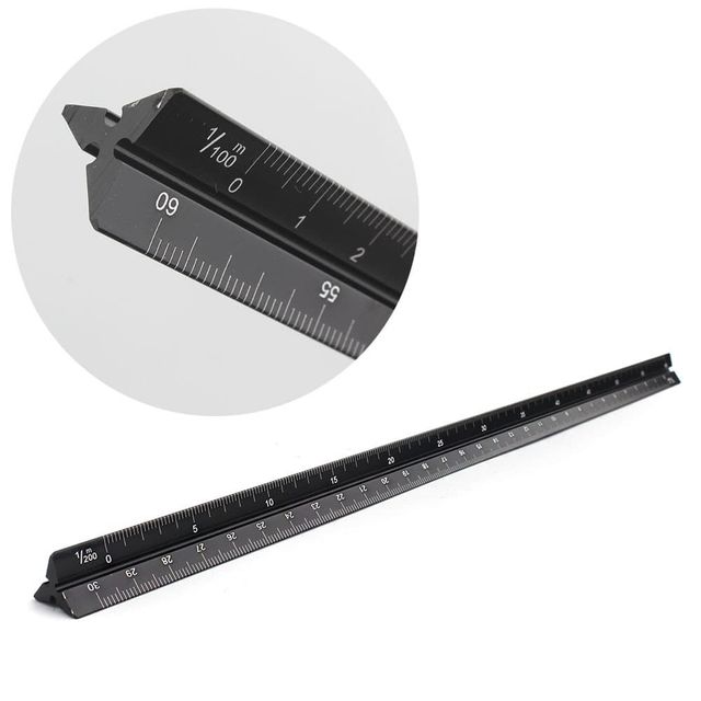 측량 제도 30cm 삼각 스케일자 건축도면 눈금자 30cm