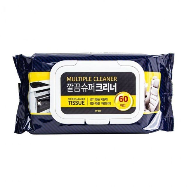 TBZ 깔끔 슈퍼크리너 60매 캡형 다목적세정티슈 차량 가전 주방 만능청소 물티슈