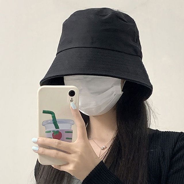 널널한 사이즈 무지 버킷햇 얼굴 가리기 햇빛차단