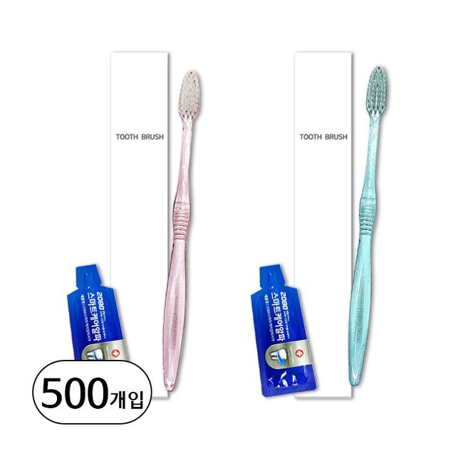 (양치세트) 히포PS 미세모칫솔 + 2080파우치 4g 종이곽 500개입