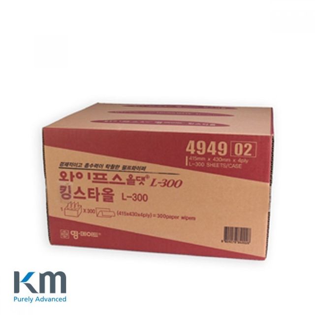 혜명몰 킹스타올 대형 300매 494902 산업용 와이퍼 휴지 종이보루 공장청소용품 업소용휴지 청소용타월 종