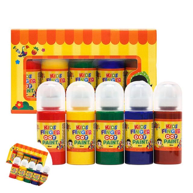 미술놀이 아동미술재료 키즈 핑거 도트 페인트 러블리 세트 60ml x 5색