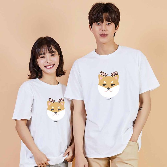 키밍의류 도지코인시바견강아지2 반팔티 오버핏