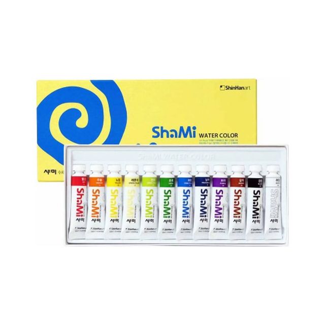 신한 샤미 수채화물감 12색 10ml 1개입