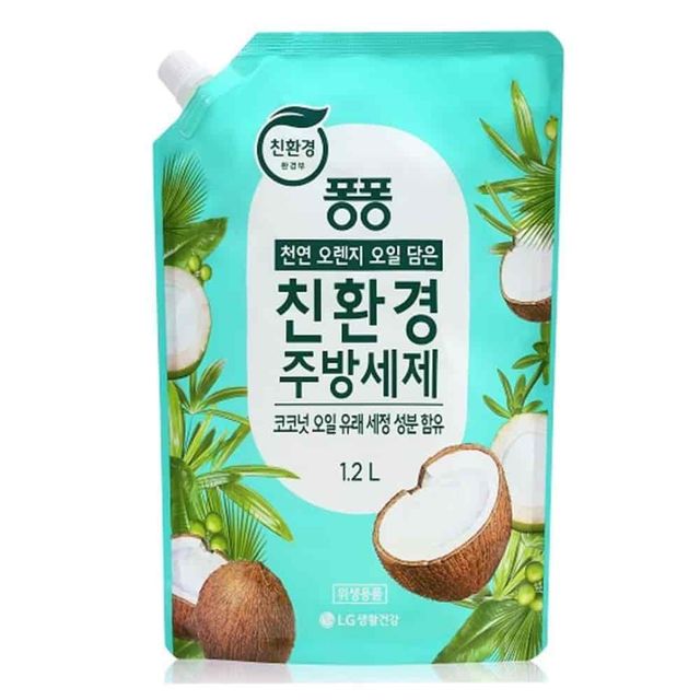 주방세제 1.2L 코코넛오일 주방용세제 주방세정제 리필용세제 기름때세제