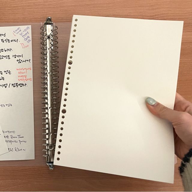 노트 b5 속지 노트 바인더 대학 바인더 반투명 무지