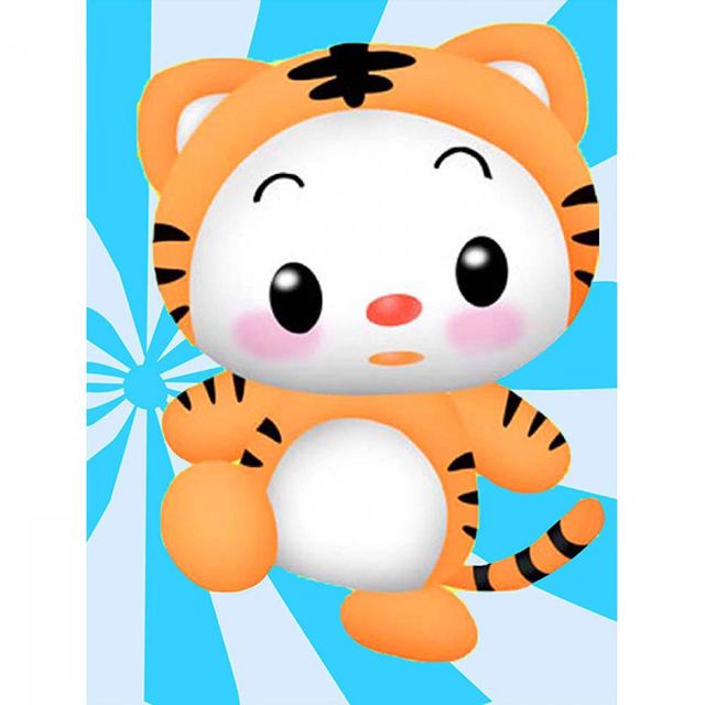 TBZ 아기 호랑이 (이젤) 보석십자수 15x20