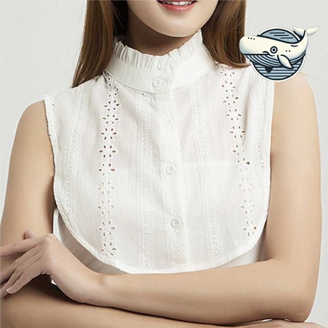 여성용 레이스 플리츠 카라 블라우스 격식있는
