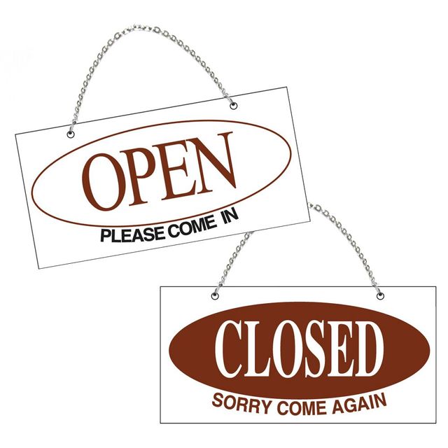 표지판 걸이용 양면 영업 안내 OPEN CLOSED U-4510