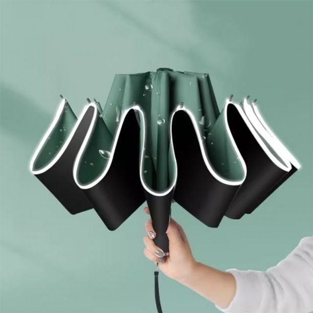 단우산 접이식 우산 자동 3단 튼튼한 차단 반전 암막 거꾸로