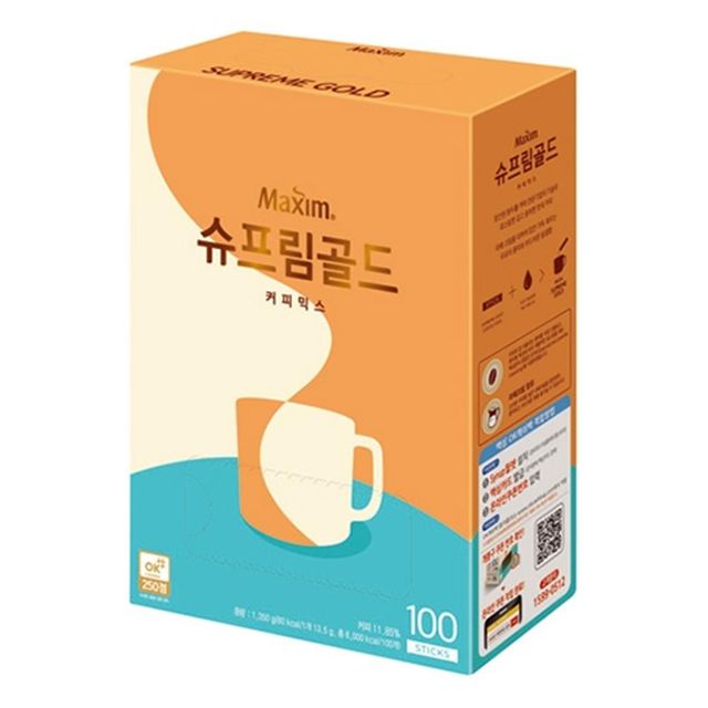 맥심 슈프림골드 100T 인스턴트 커피 믹스 스틱 음료