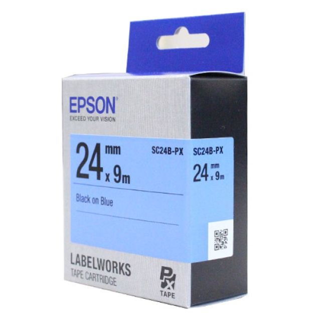 EPSON 라벨프린터 리본 SC24B, 청색 흑문자 인쇄