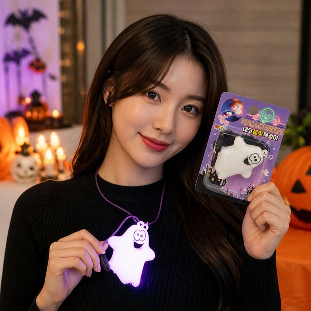 할로윈 코스튬 파티 LED 목걸이 1P 유령 야광 장신구