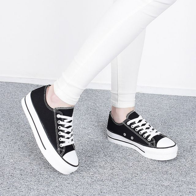 여성 심플 캔버스 스니커즈 운동화 5컬러 3.5cm