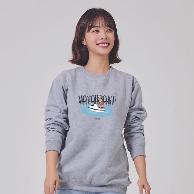 키밍 모터보트 motorboat 오버핏맨투맨 캐주얼맨투맨