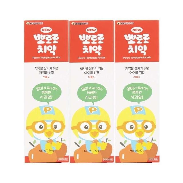 사과향어린이치약 3개입 유아용 뉴 유아용치약90g 뉴치약 90g