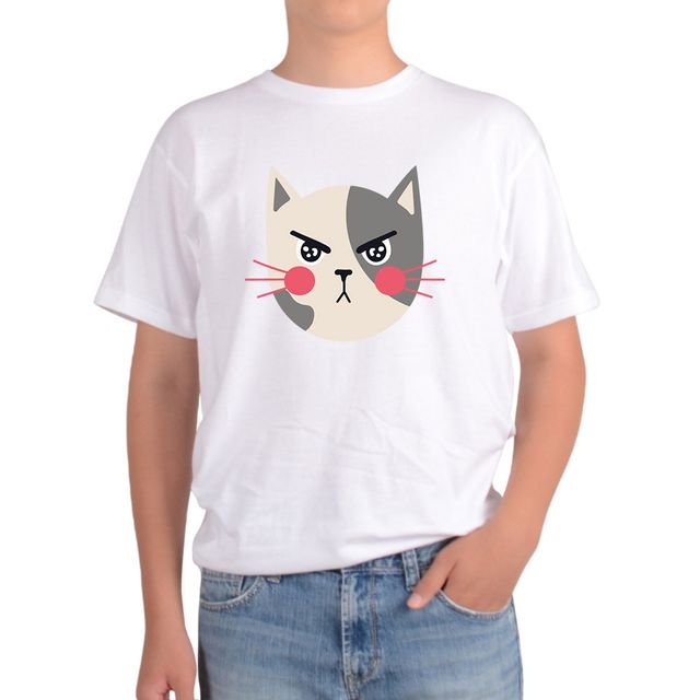 야옹이 고양이 표정 기능성 반팔 티셔츠