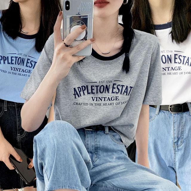 여성반팔 셔츠 크롭티셧 여름라운드 상의 3개